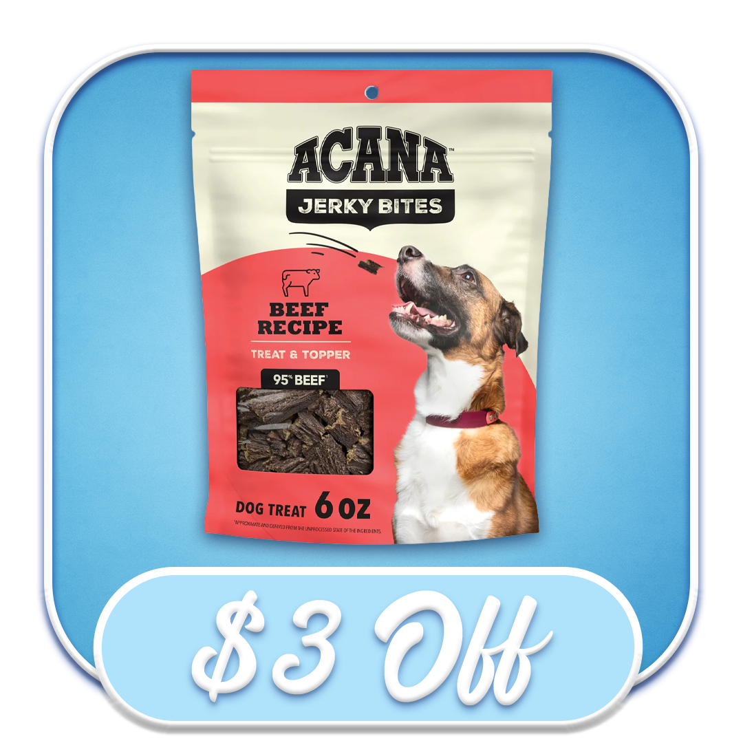 #51846 Acana - Jerky Bites Beef Recipe 6oz Treat & Topper