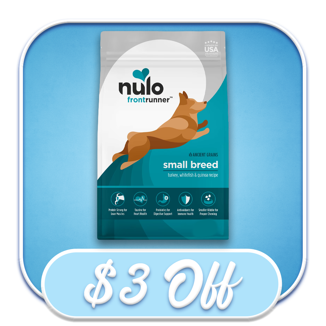 #42240 - Nulo Frontrunner Ancient Grains Small Breed Turkey, Whitefish & Quinoa Recipe 3lb Dry Dog Diet