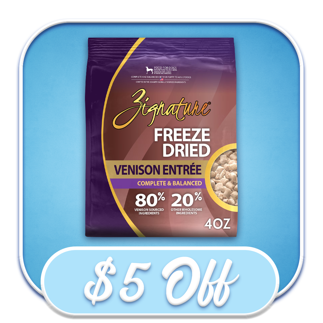 #52962 Zignature  - Freeze-Dried Venison Entree 4oz Dog Diet