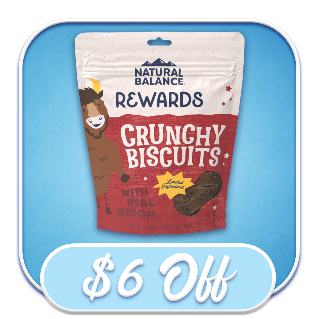 #23015 Natural Balance - LIT Bison & Sweet Potato 14oz Crunchy Biscuits