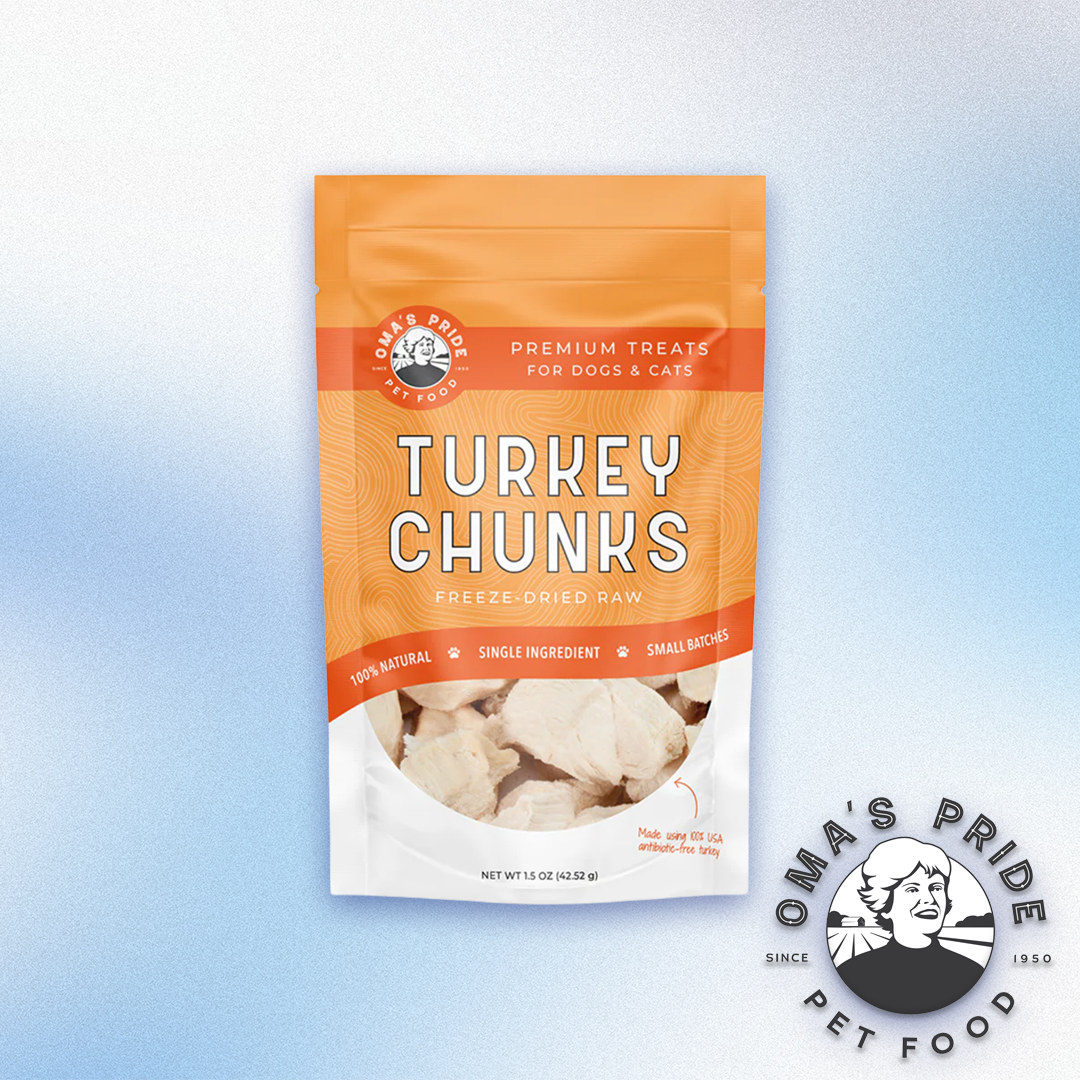 Oma's Pride - Freeze-Dried Raw Turkey Chunks (1.5oz)