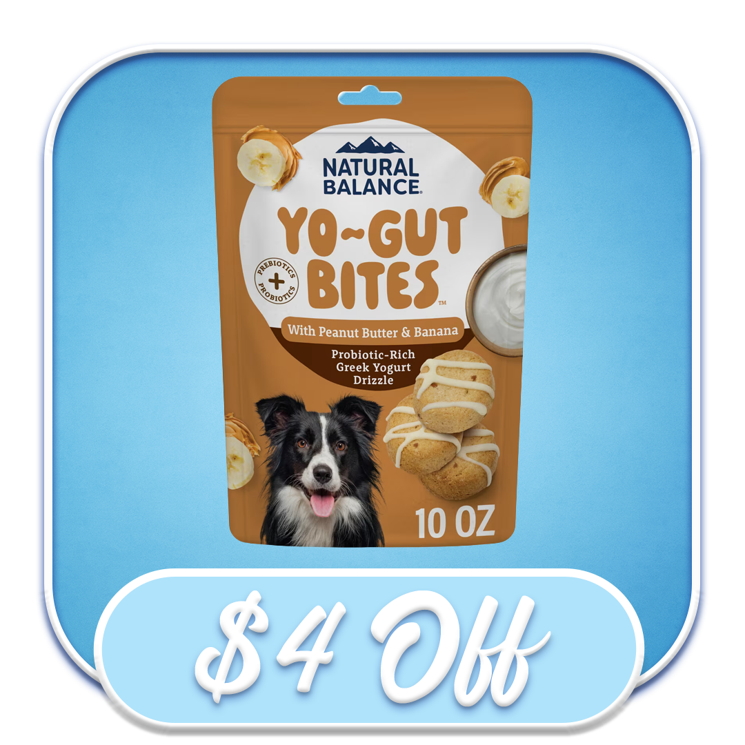 #52010 Natural Balance - Yo-Gut Bites Peanut Butter & Banana 10oz Treats