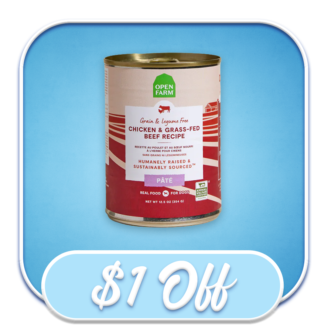 #51304 Open Farm - Grain & Legume Free Chicken & Grass-Fed Beef Recipe Pate Canned Dog Diet 12.5oz