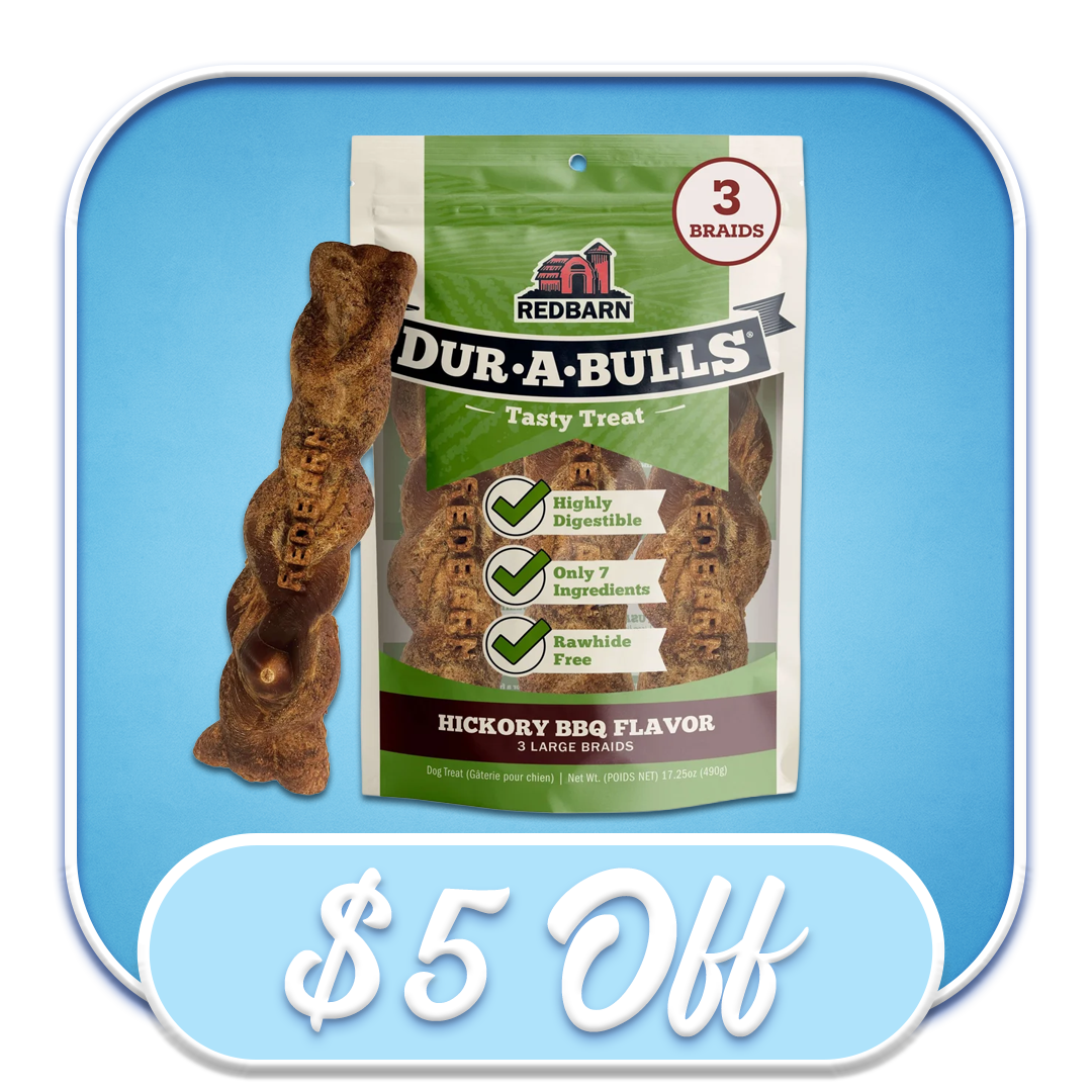 #50907 Redbarn - Dur-a-Bull Braid Large Hickory BBQ Flavor 3pk 