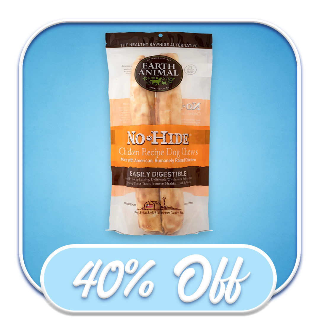 #51802 Earth Animal - No-Hide Large Chicken Chews 2pk