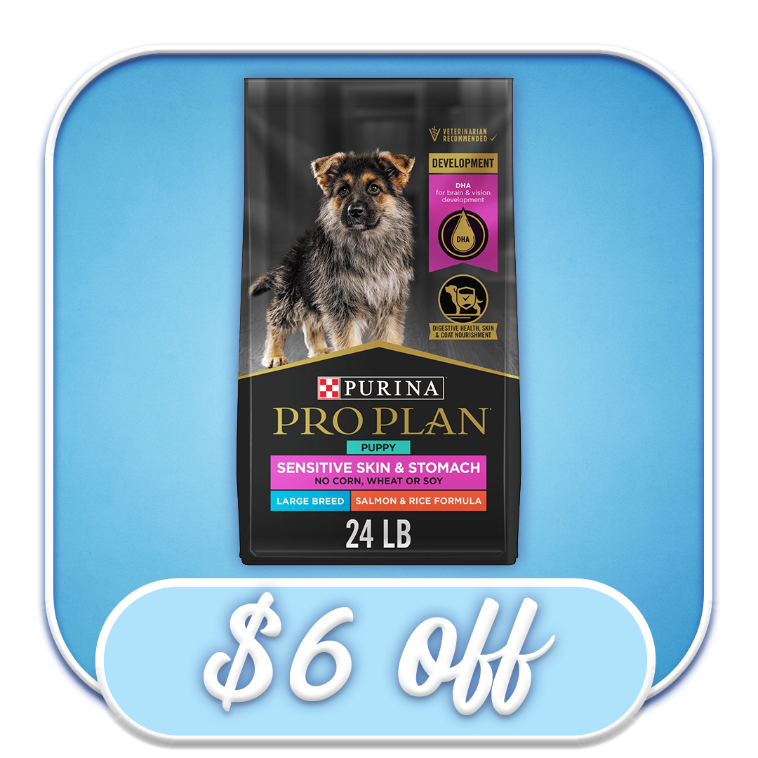 #45407 Purina Pro Plan - Sensitive Skin & Stomach Large Breed Puppy Salmon & Rice Dry Dog Diet 24lb