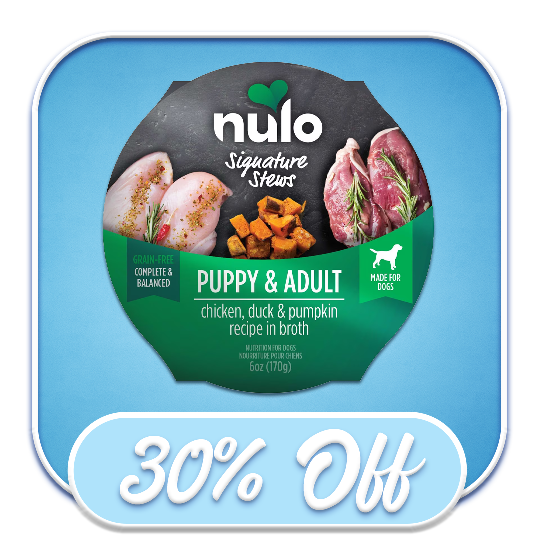 #48747 Nulo - Signature Stews Puppy & Adult Chicken, Duck & Pumpkin Recipe in Broth, 6oz Wet Dog Diet