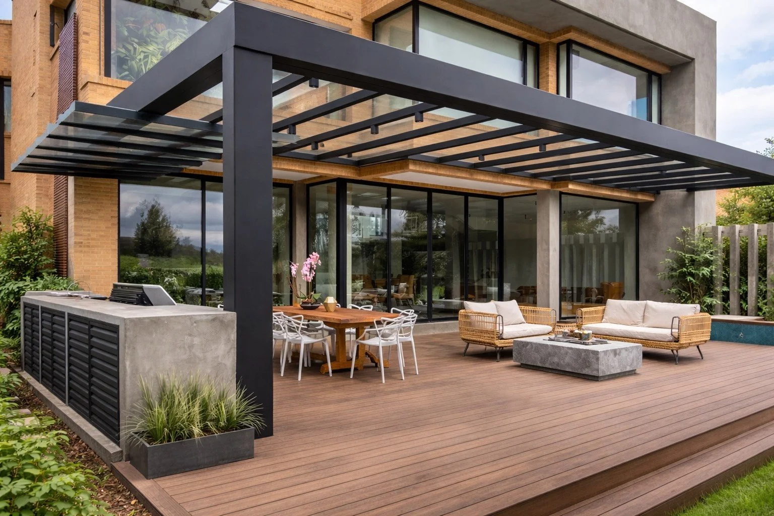 Pergolas metalicas con vidrio o policarbonato