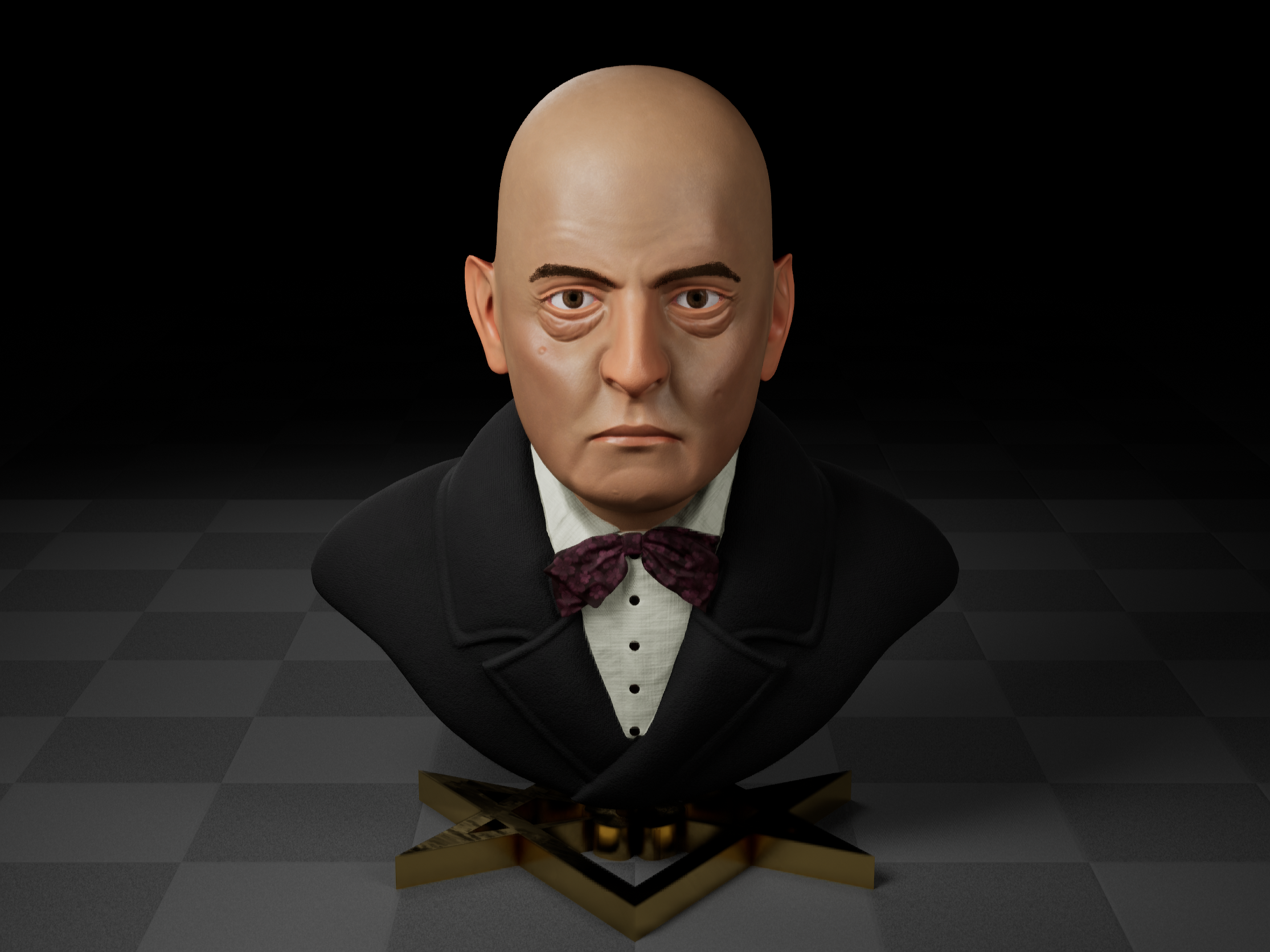 3D Old Butler Mugshot Render