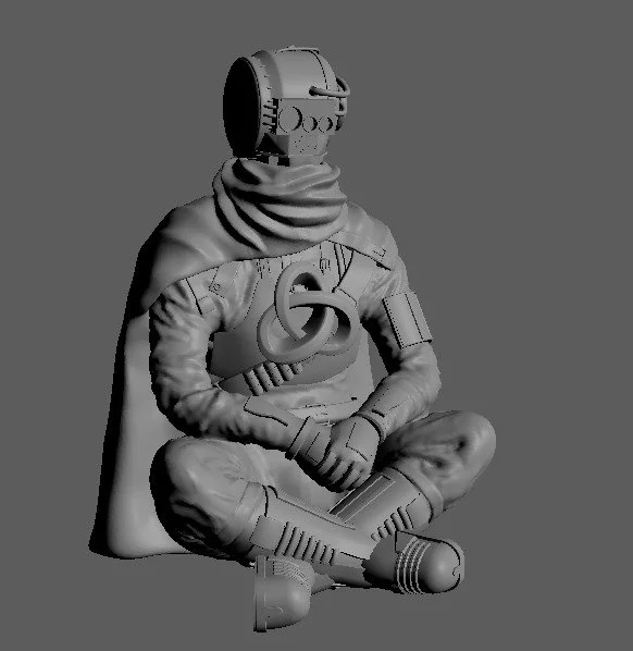 Meditating Sentinel 3D Render