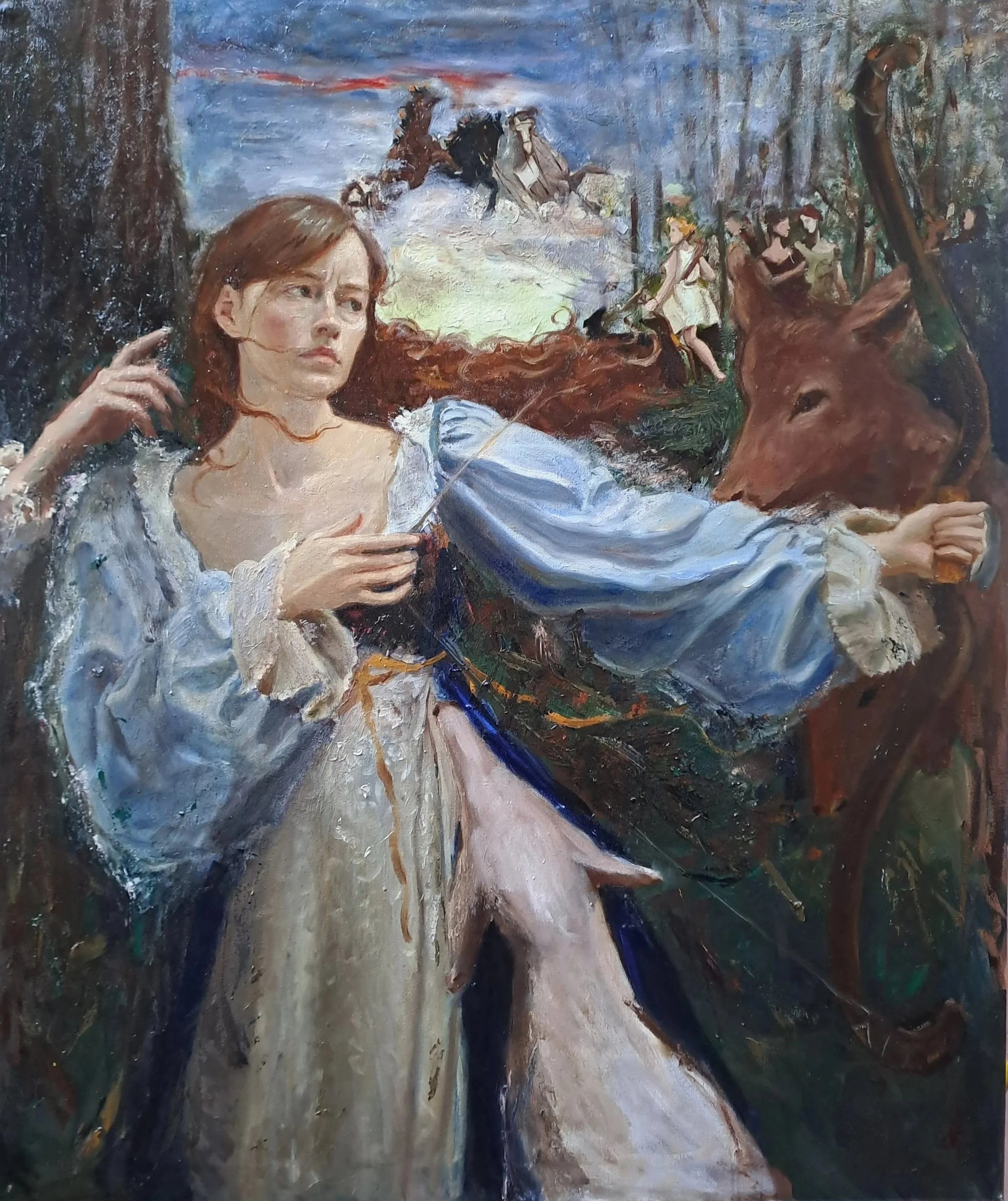 Diana's Shadow, 47 x 39", oil on canvas.