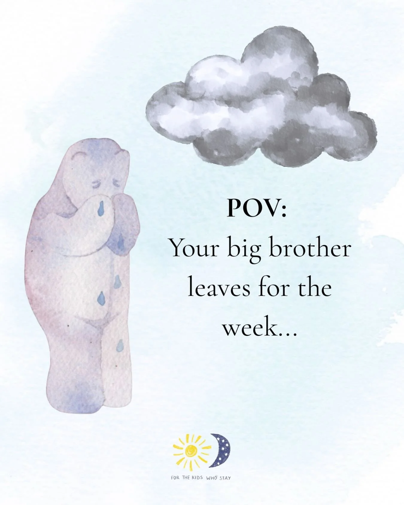 Missing someone you love can feel really big when you&rsquo;re little 🌧️ transition days are hard. We personally are feeling the pain of it this morning. 

a sweet little tool for these sweet little people, coming soon 🤍

#transitionday #switchday 