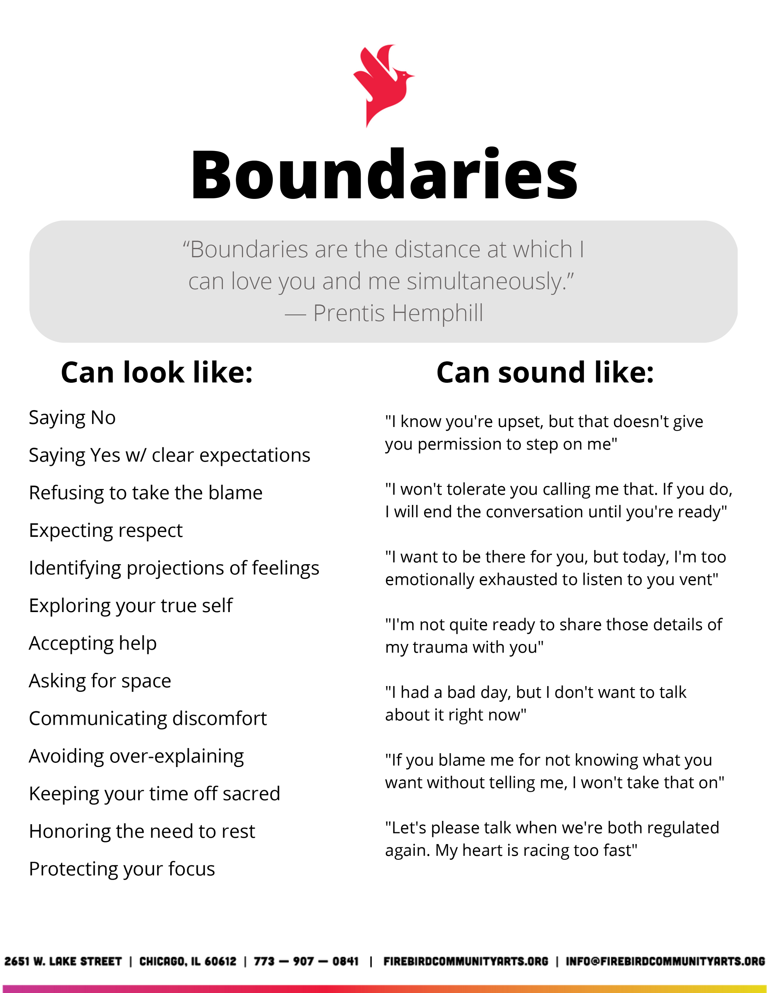 Healthy Boundaries Poster