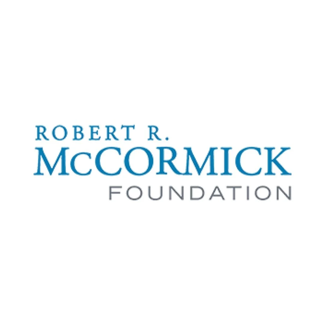 Logo of the Robert R. McCormick Foundation in blue and gray text.