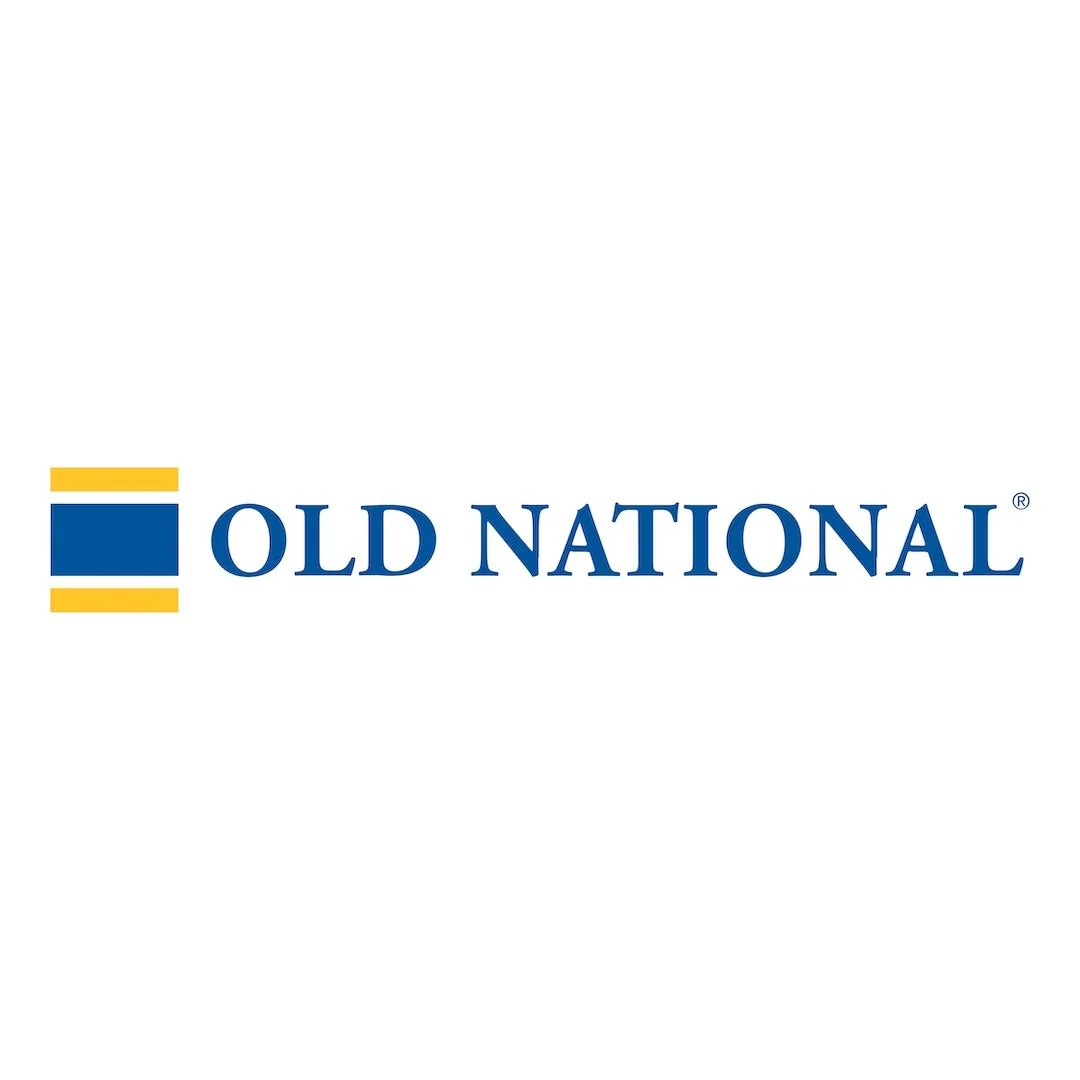 Old National Bank logo with blue and yellow design elements and the text 'OLD NATIONAL' in blue