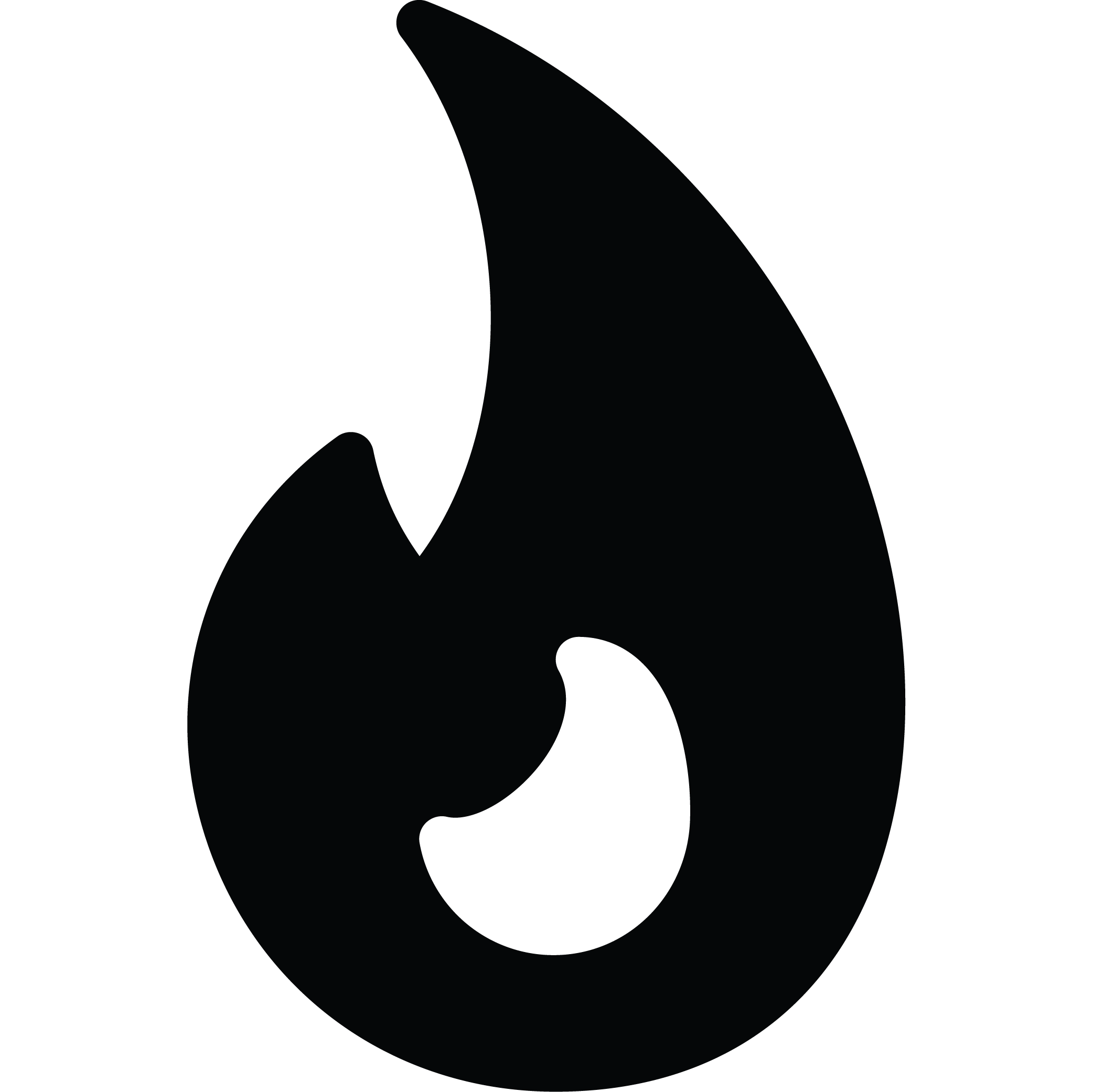 Black abstract flame design with bold shapes.