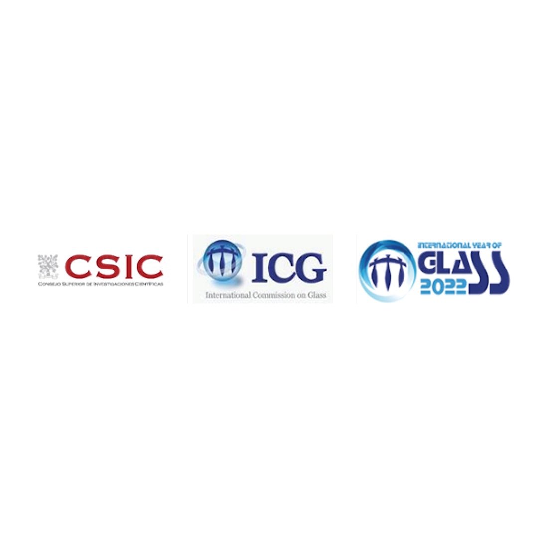 Logos of CSIC, ICG, and International Year of Glass 2022 with white background.
