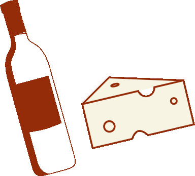 Wine and cheese illustration