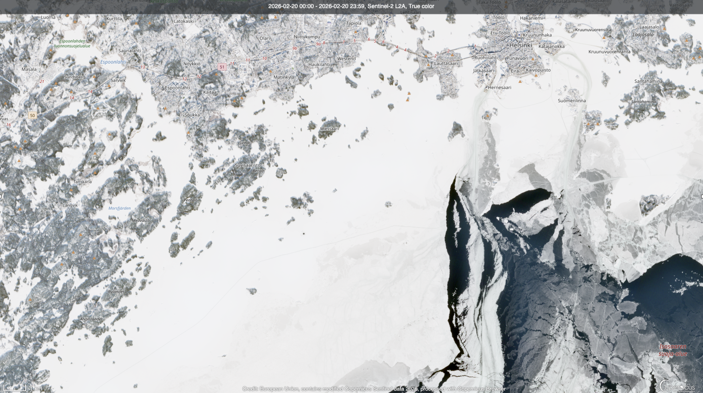 Helsinki ice update Feb. 20th