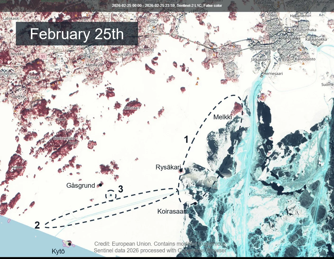 Helsinki ice update Feb. 25th