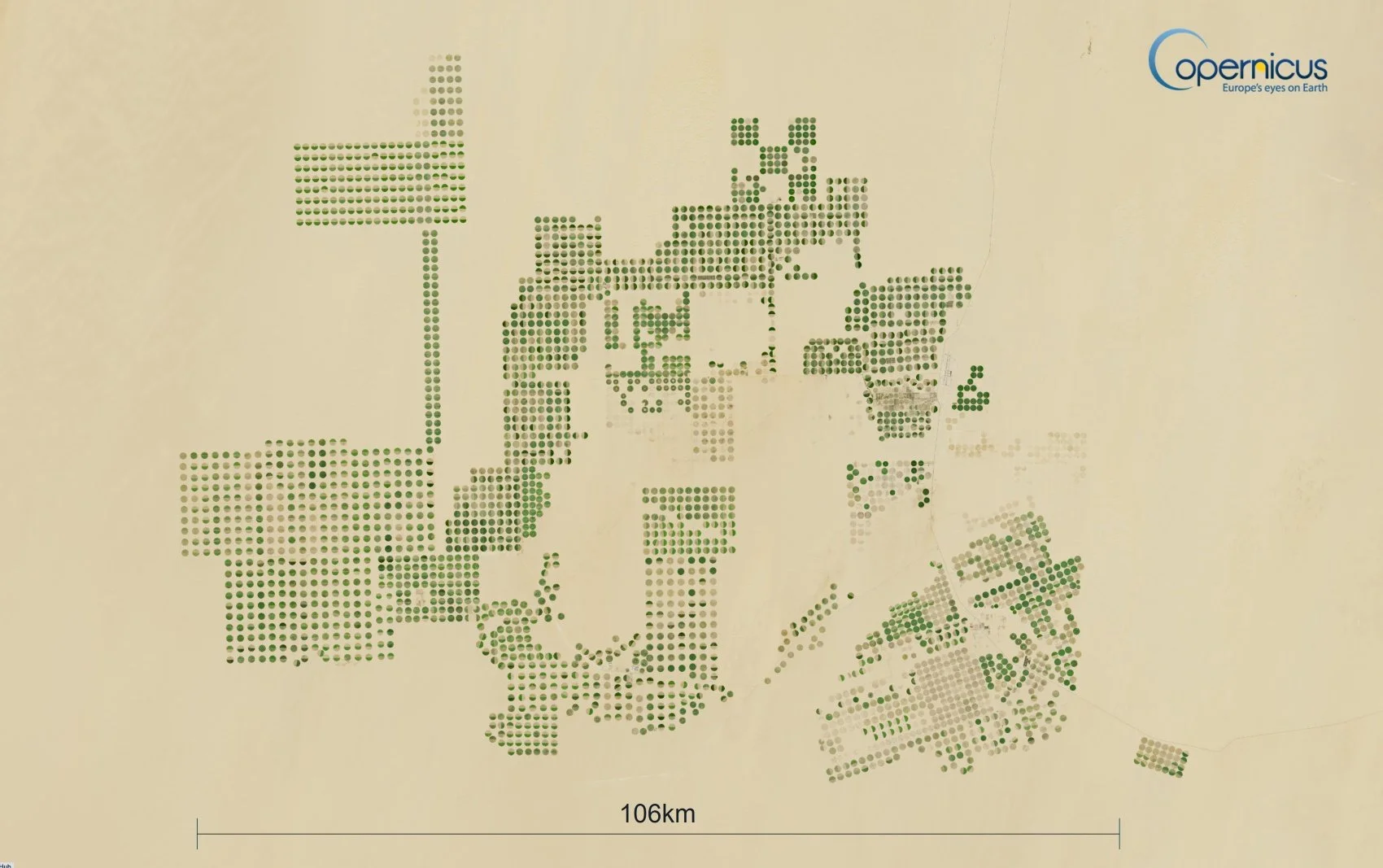 Farming in Sahara: The massive Sharq El Owainat cropland