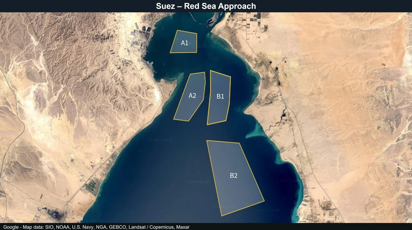 Suez Canal Red Sea anchorages for Port Congestion Index