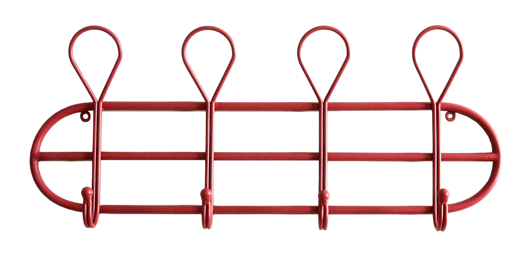 Close-up of red metal snow fence with vertical posts and horizontal bars, with a black background.