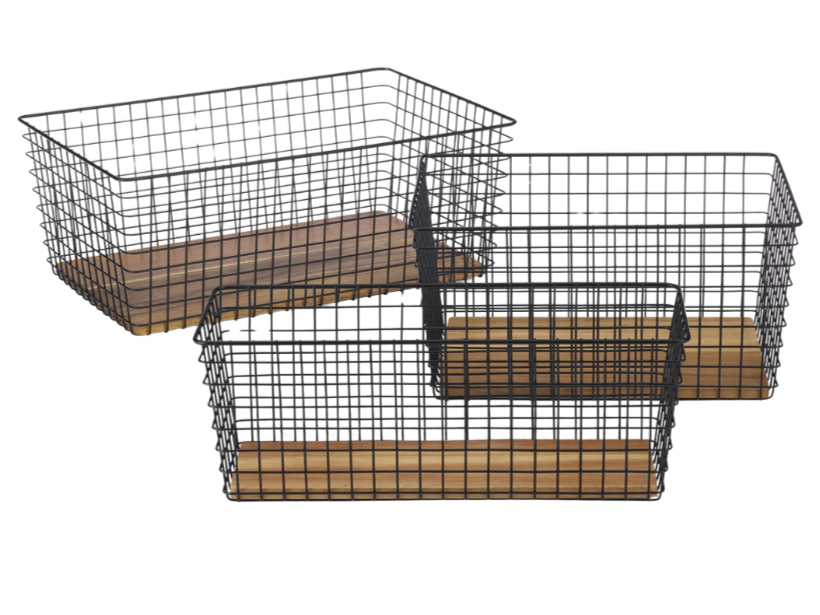 wire black bins