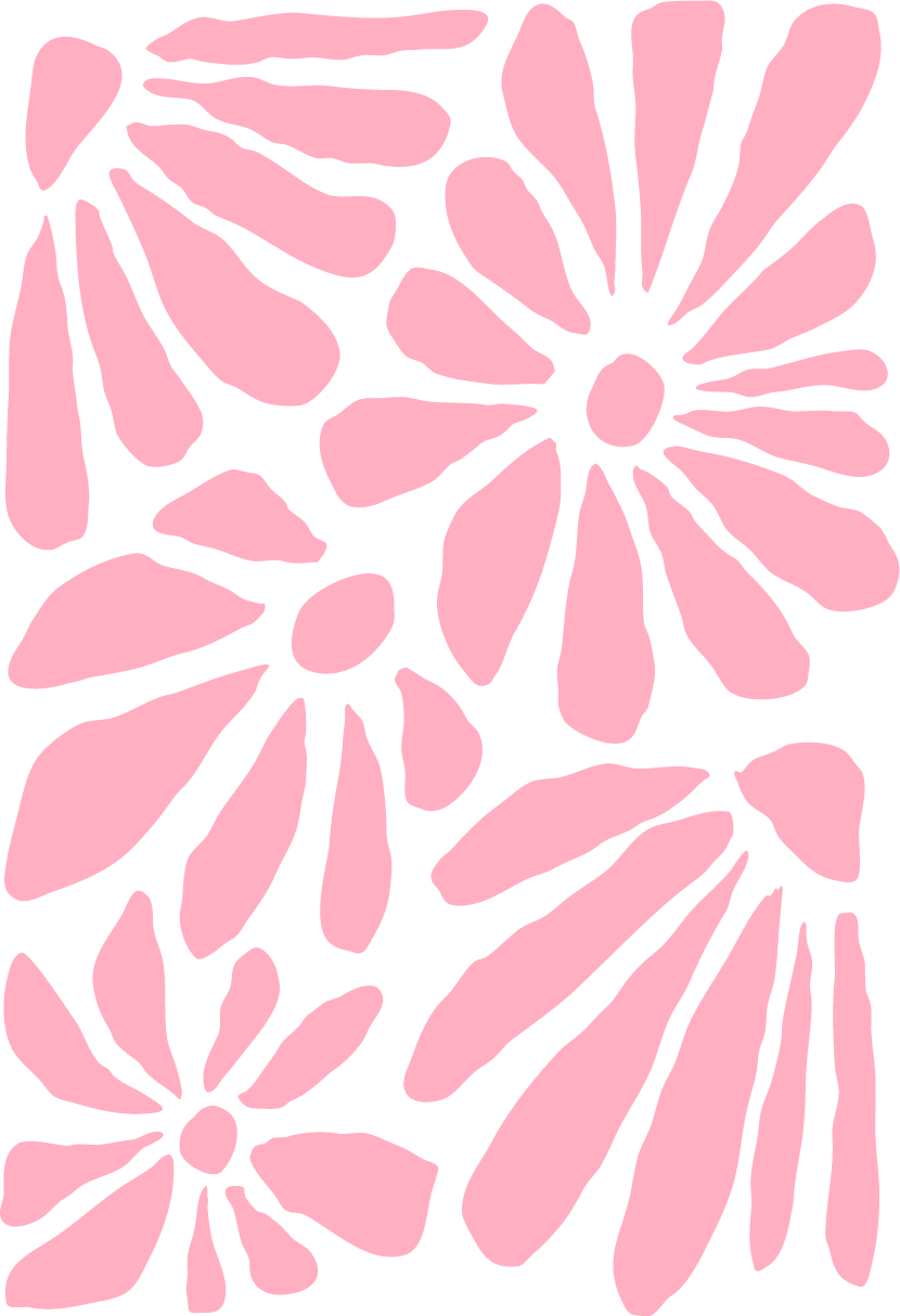 An illustration of pink daisys