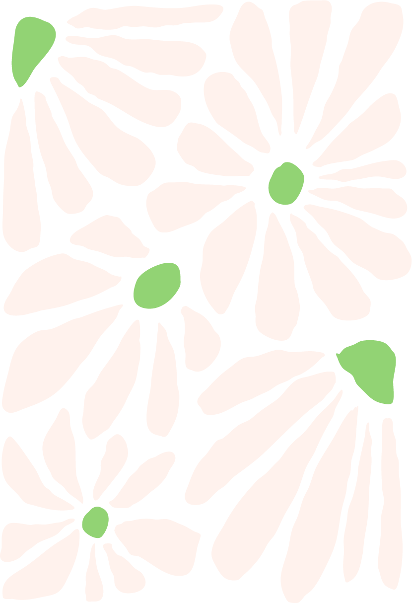 An illustration of a white flowers with green leaves