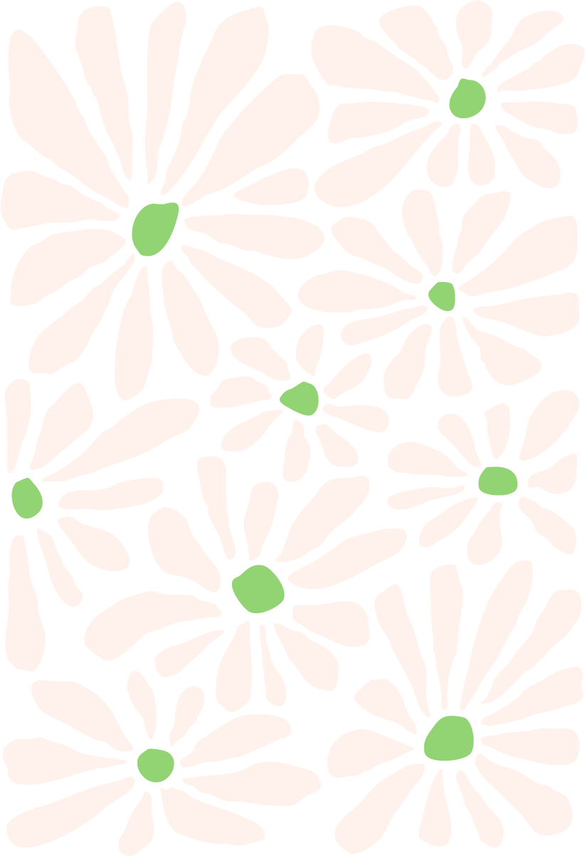 An illustration of a white flowers with green leaves