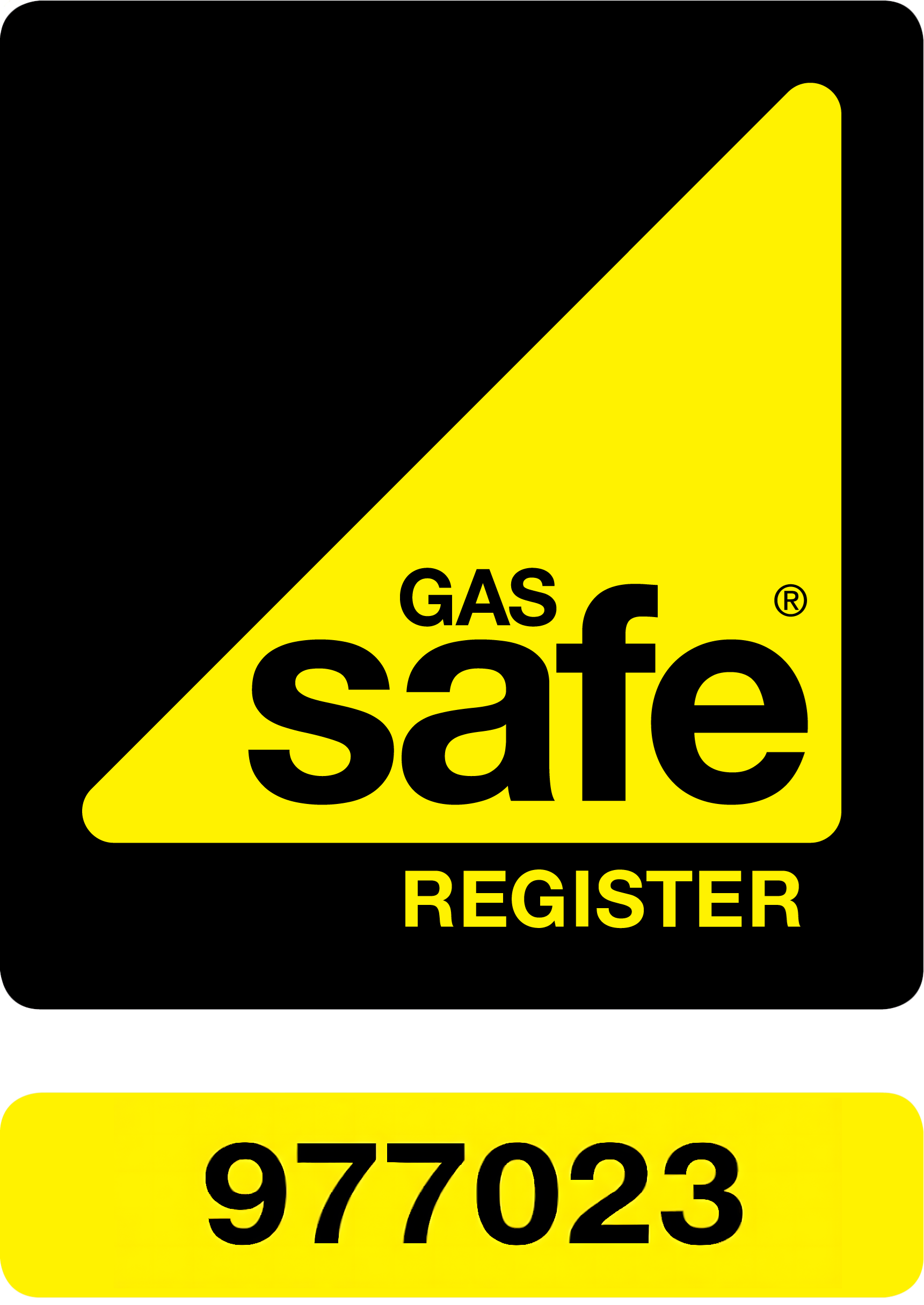 Official Gas Safe Register logo for Cairngorm Gas, showing registered engineer license number 977023