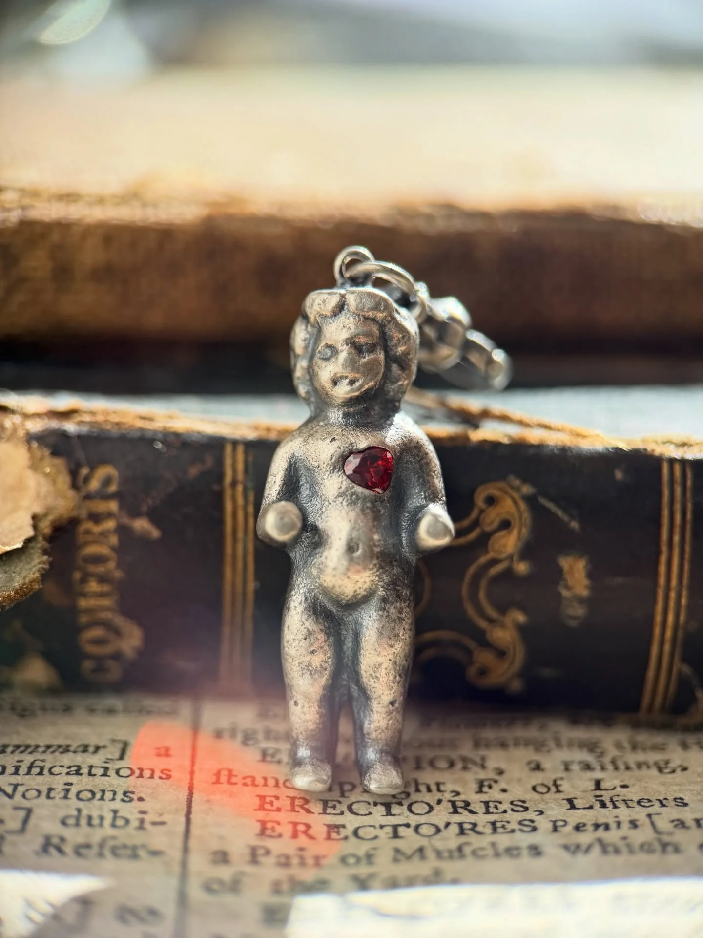 This pair of little pudding dolls are silver clones of original antique porcelain dolls found by mum last year on the same day just minutes apart! After over 100 years buried in the ground, untouched by human hands. I&rsquo;ve cast them in recycled s