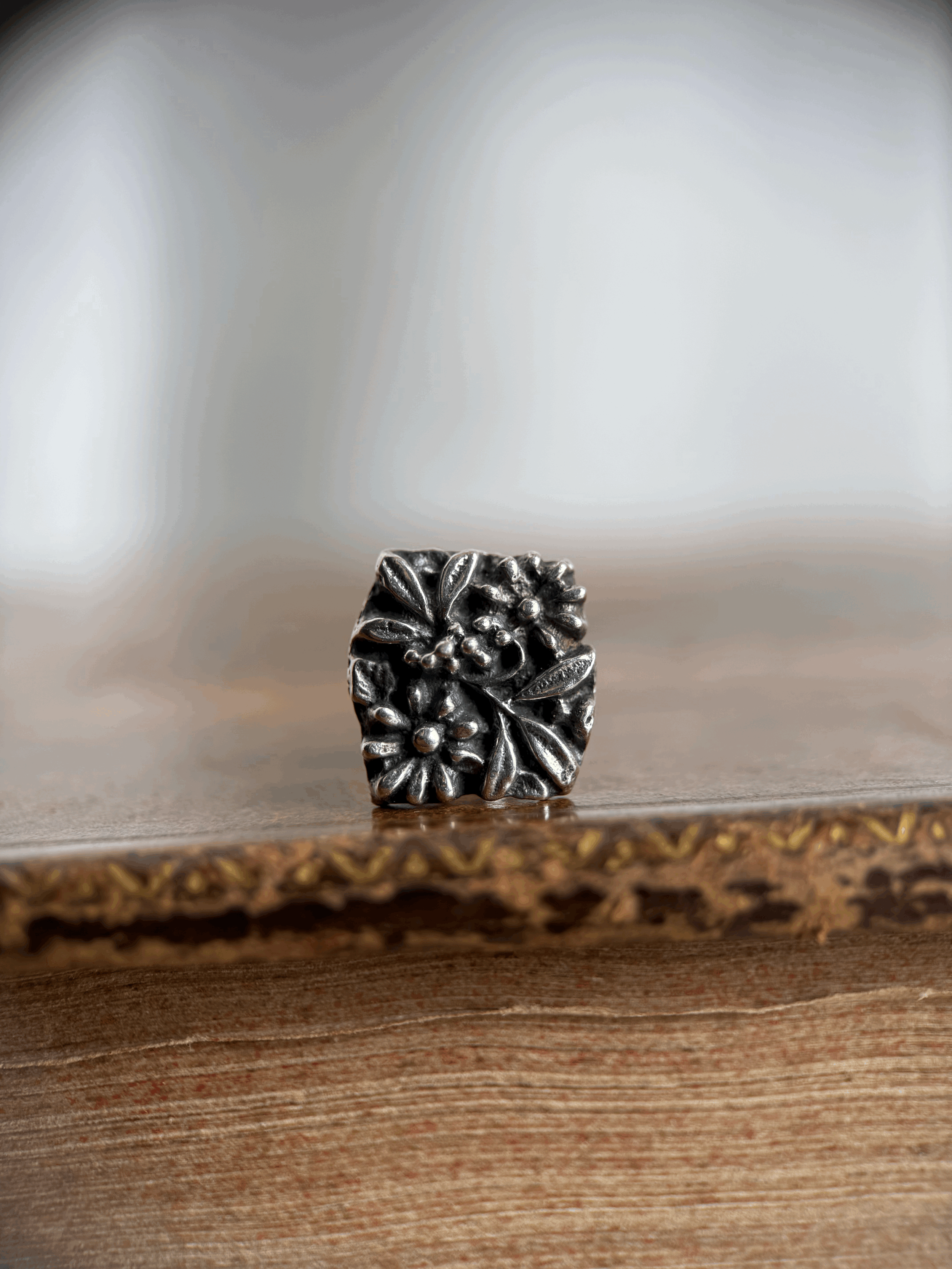 Found Bead Pin in Sterling Silver