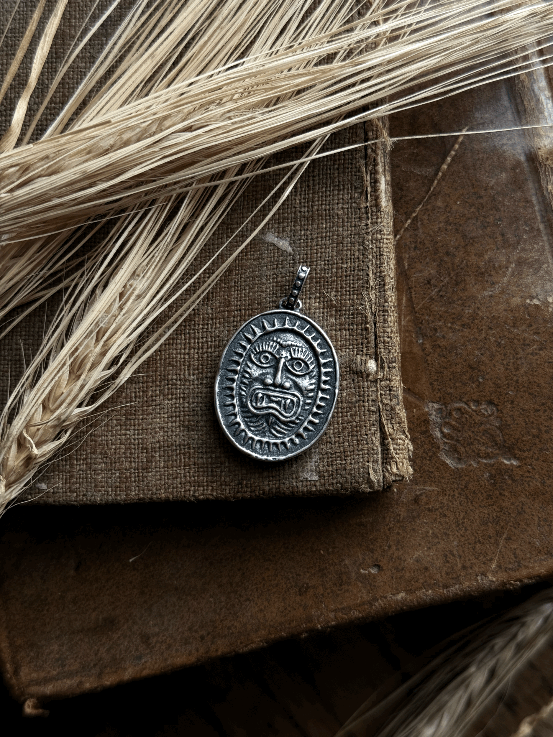 RESERVED HEATHER The Wild Man Bartmann Jug medallion in Sterling Silver