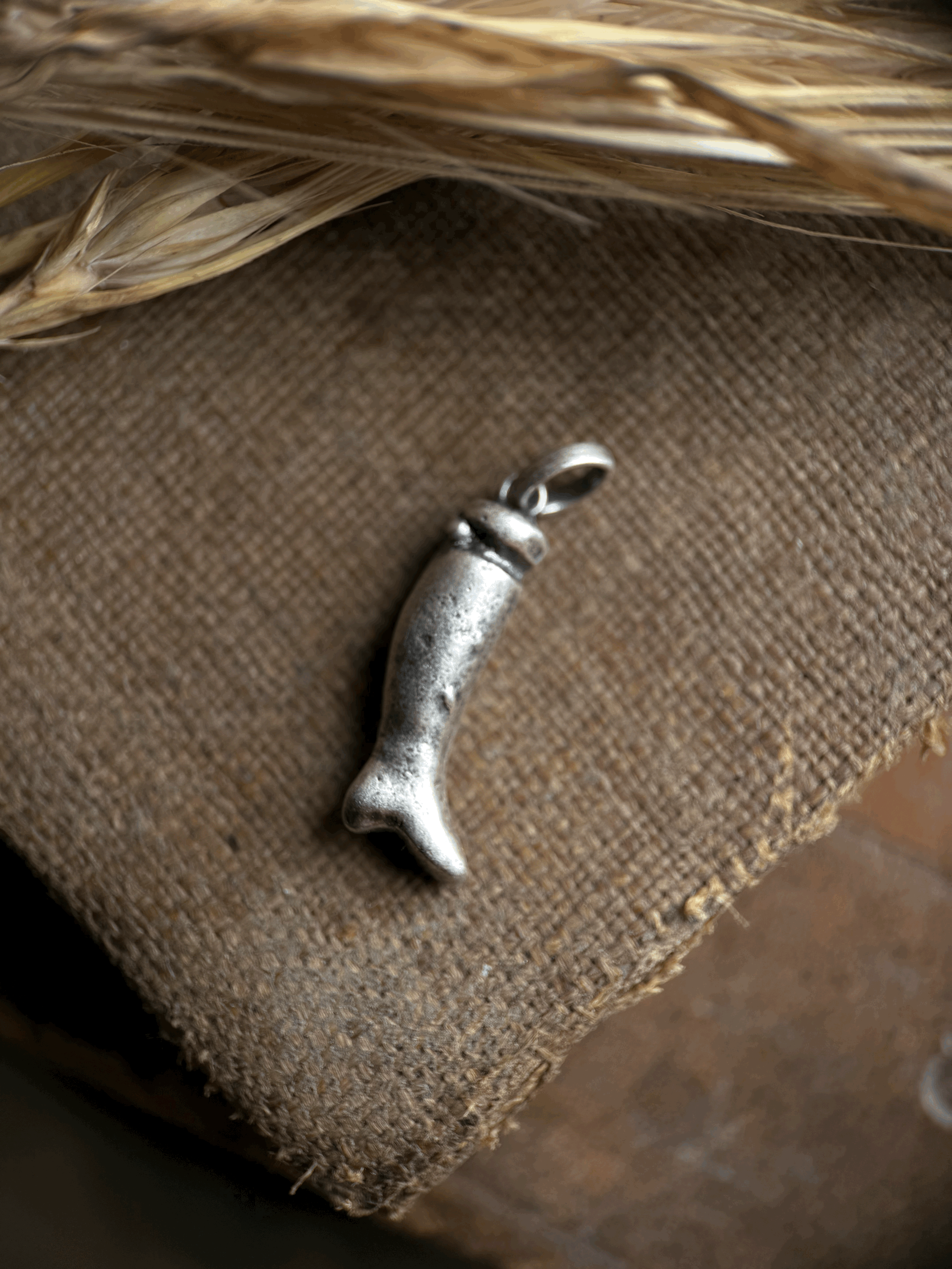 Found Dolls Leg Charm Sterling Silver