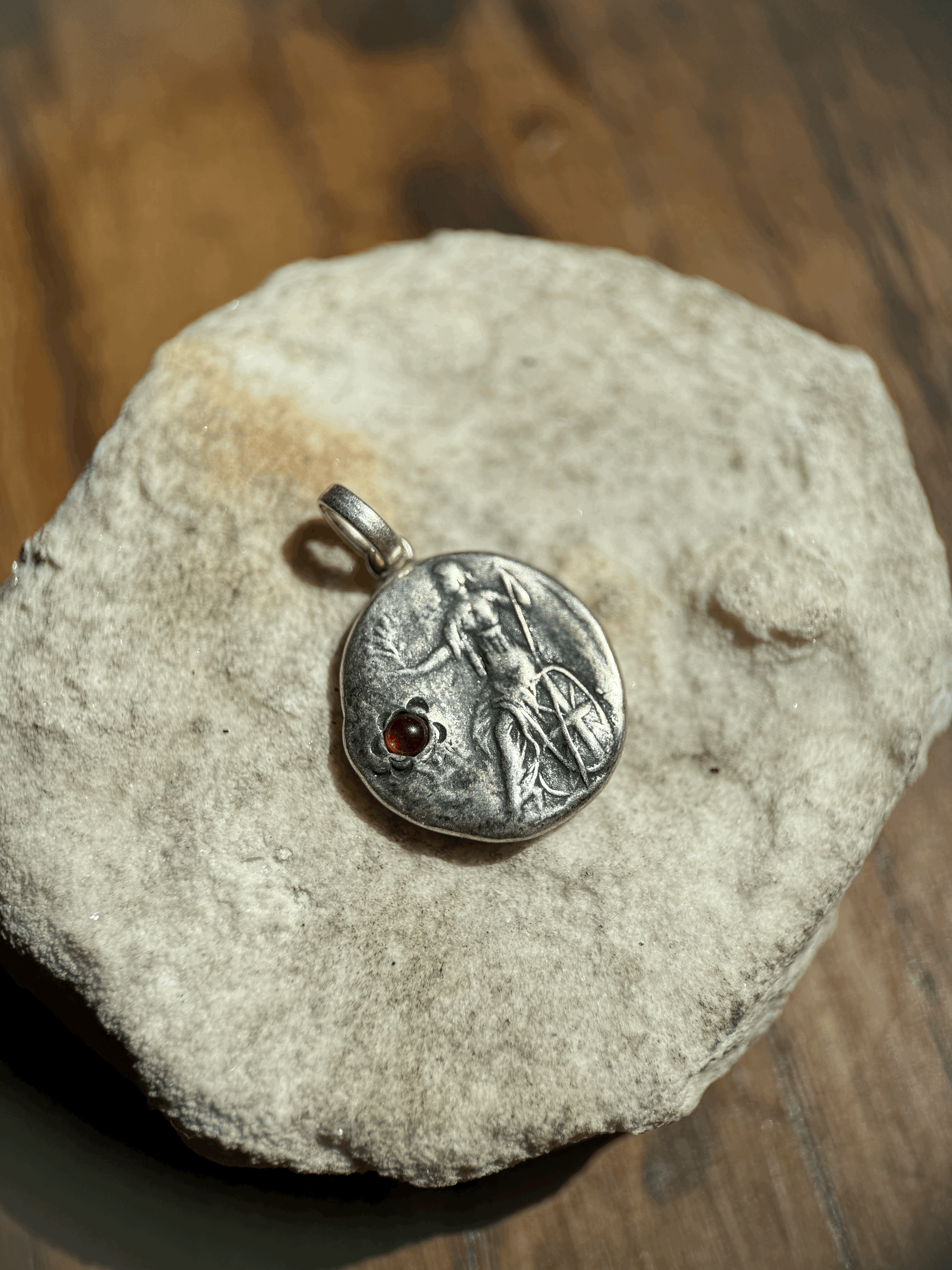 Anti Imperialism "ENOUGH" Wax Seal Charm in Sterling Silver