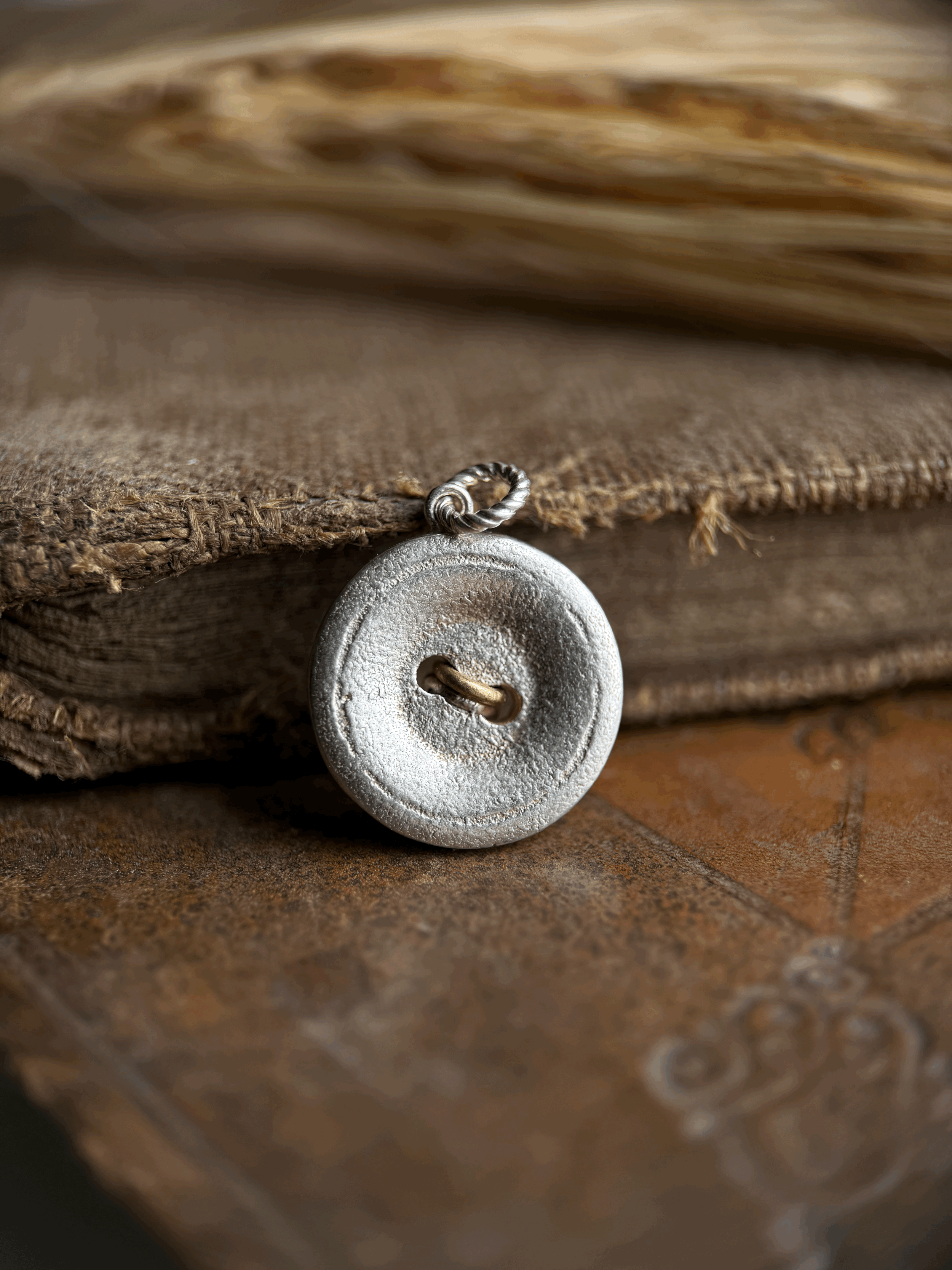 Found Mudlarks Button charm in Sterling Silver