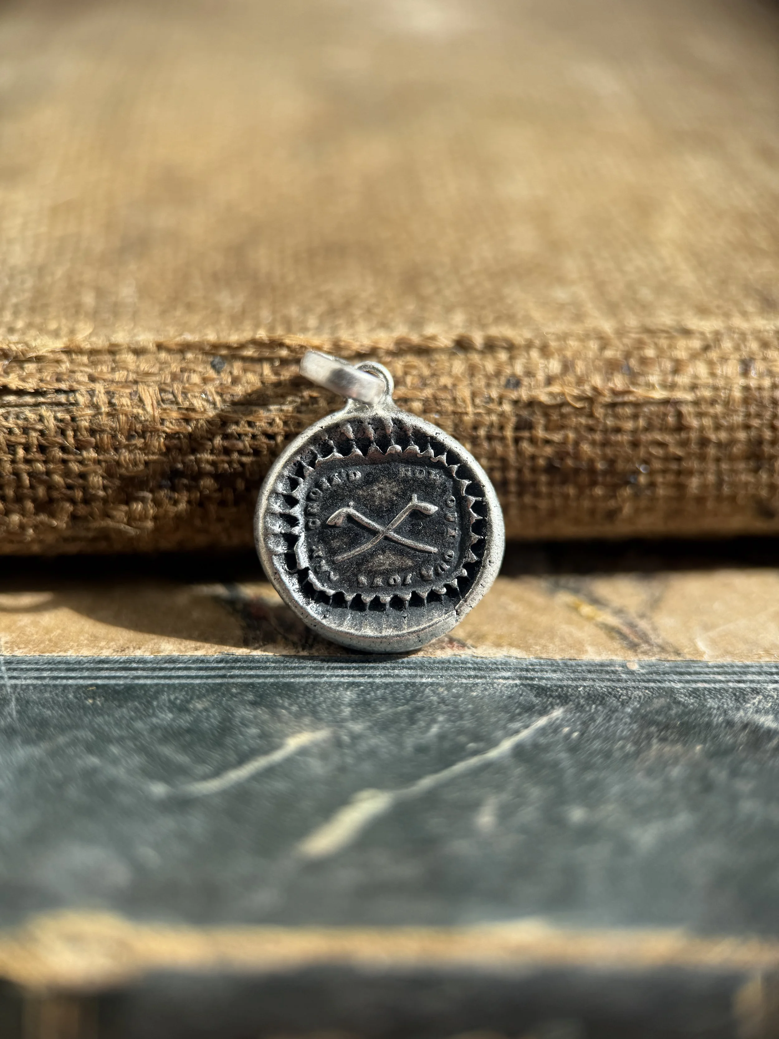 Clay Pipe Wax Seal Charm in Sterling Silver (Discounded Second)