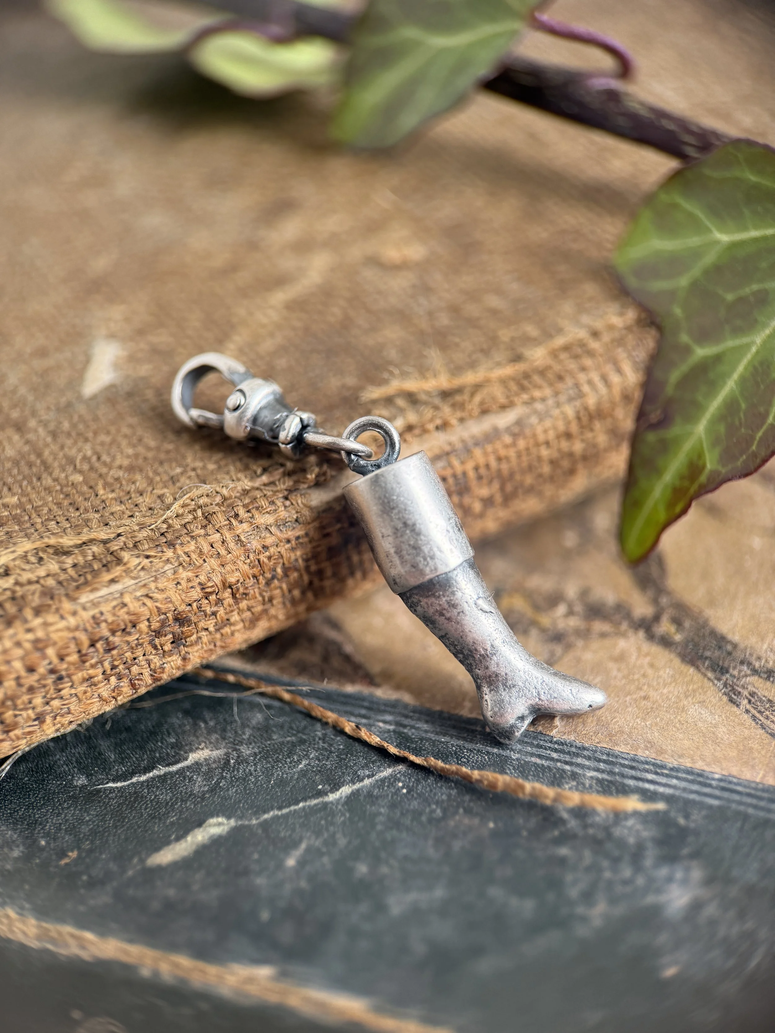 Dolls Leg/Boot Charm Sterling Silver