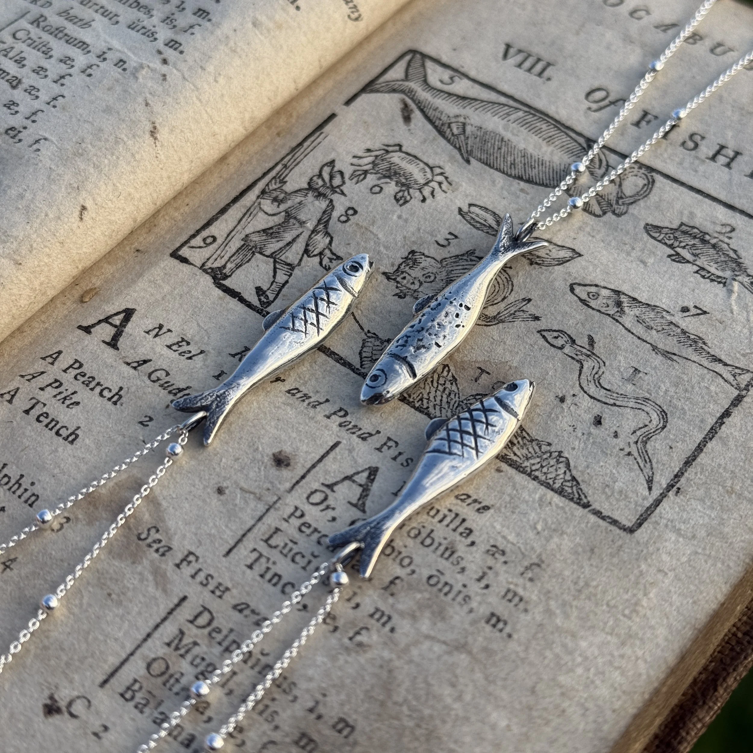 'Silver Darlings' silver Herring fish necklaces. Inspired by our fisherfolk ancestors 2024 