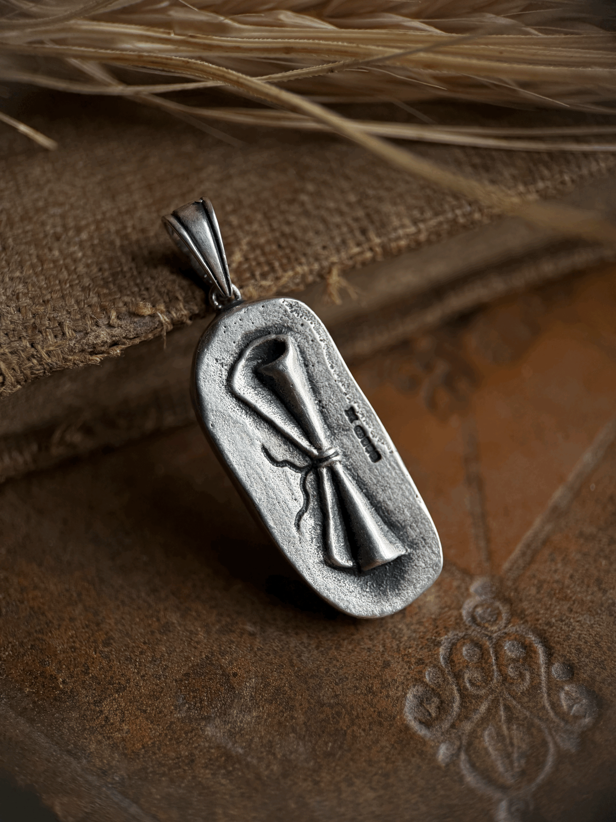 Sacred Scroll Pendant in Sterling Silver