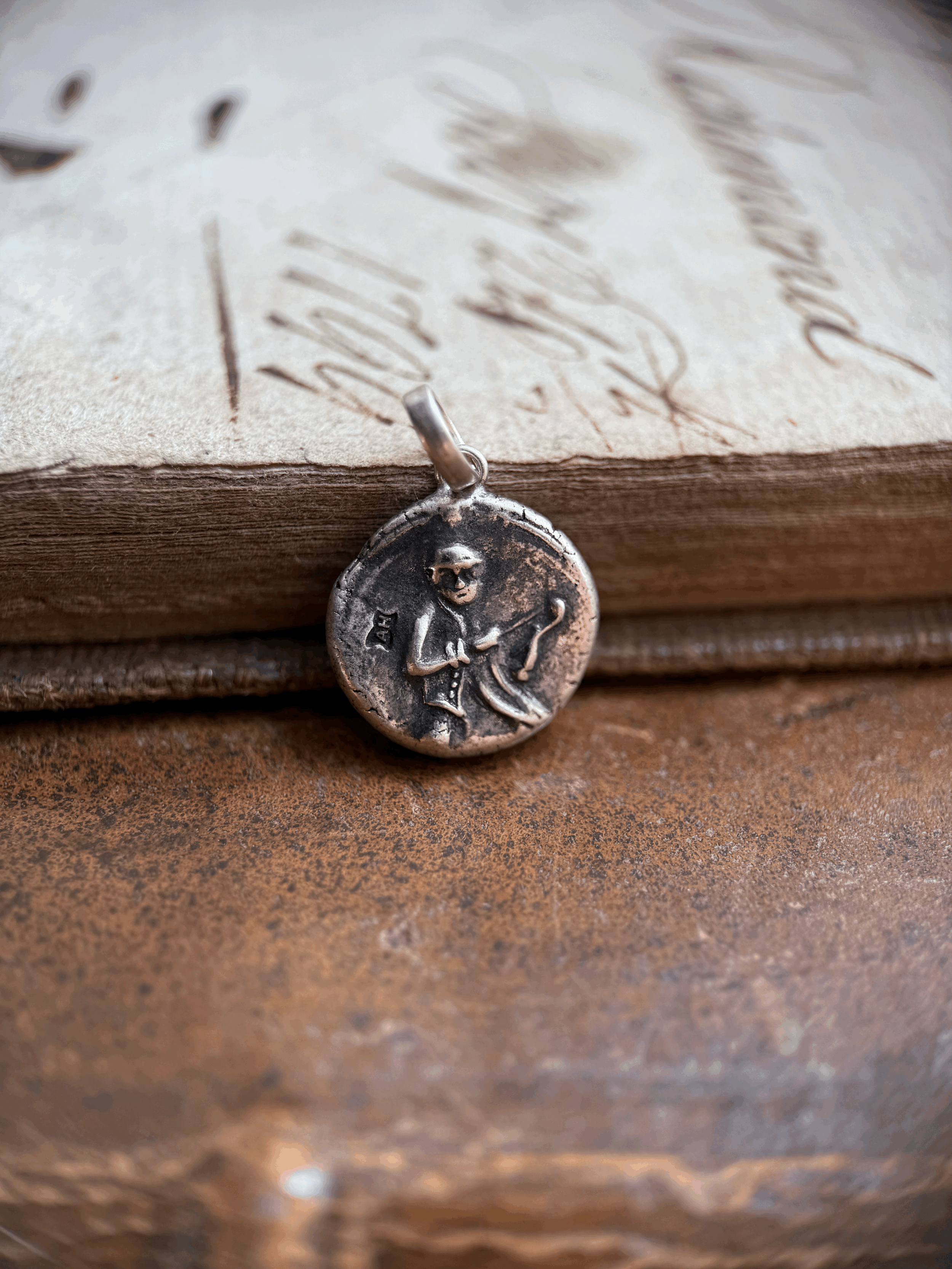 *RESERVED HEATHER* Clay Pipe Wax Seal Charm in Sterling Silver