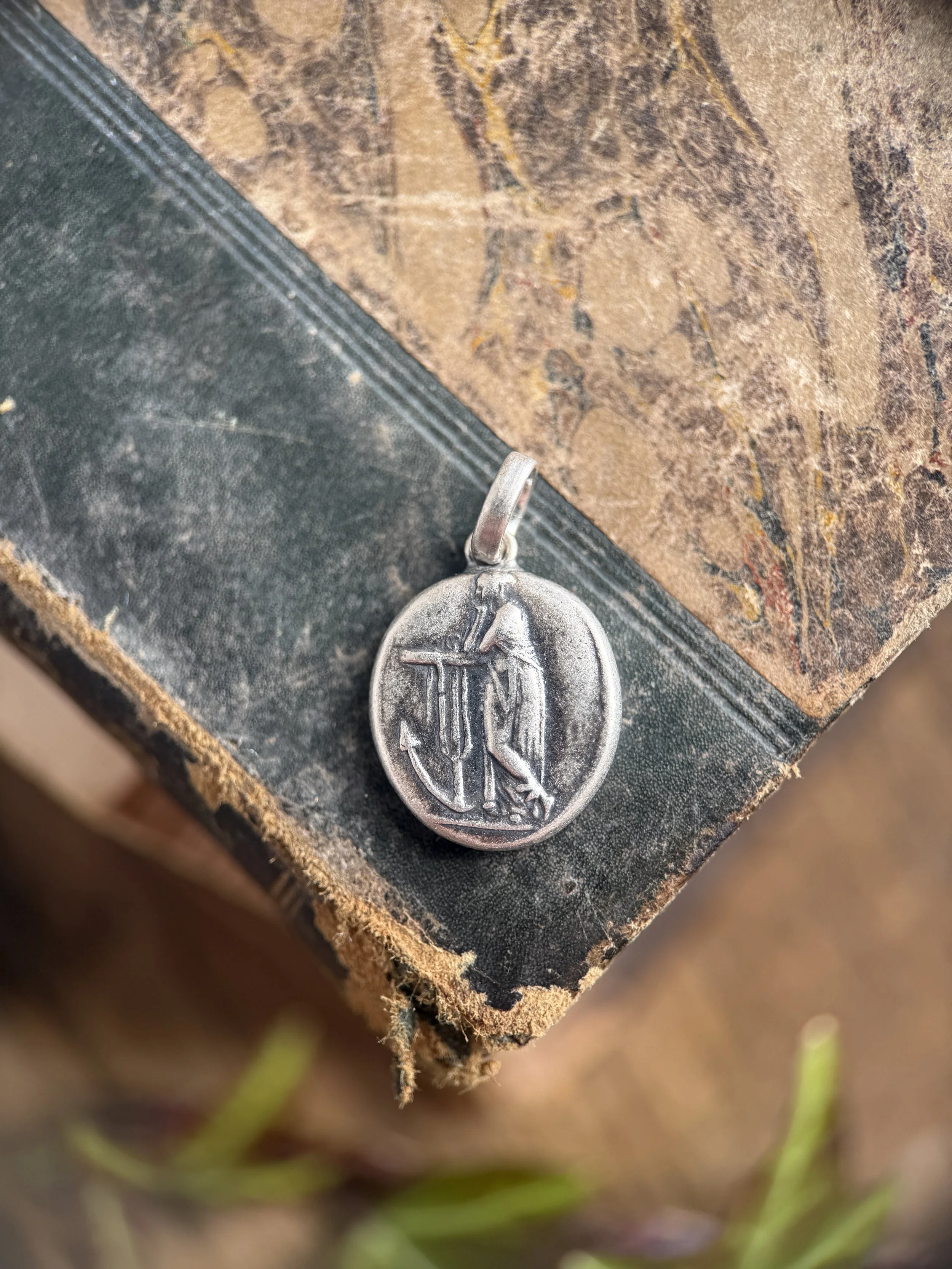 Hope Wax Seal Charm in Sterling Silver