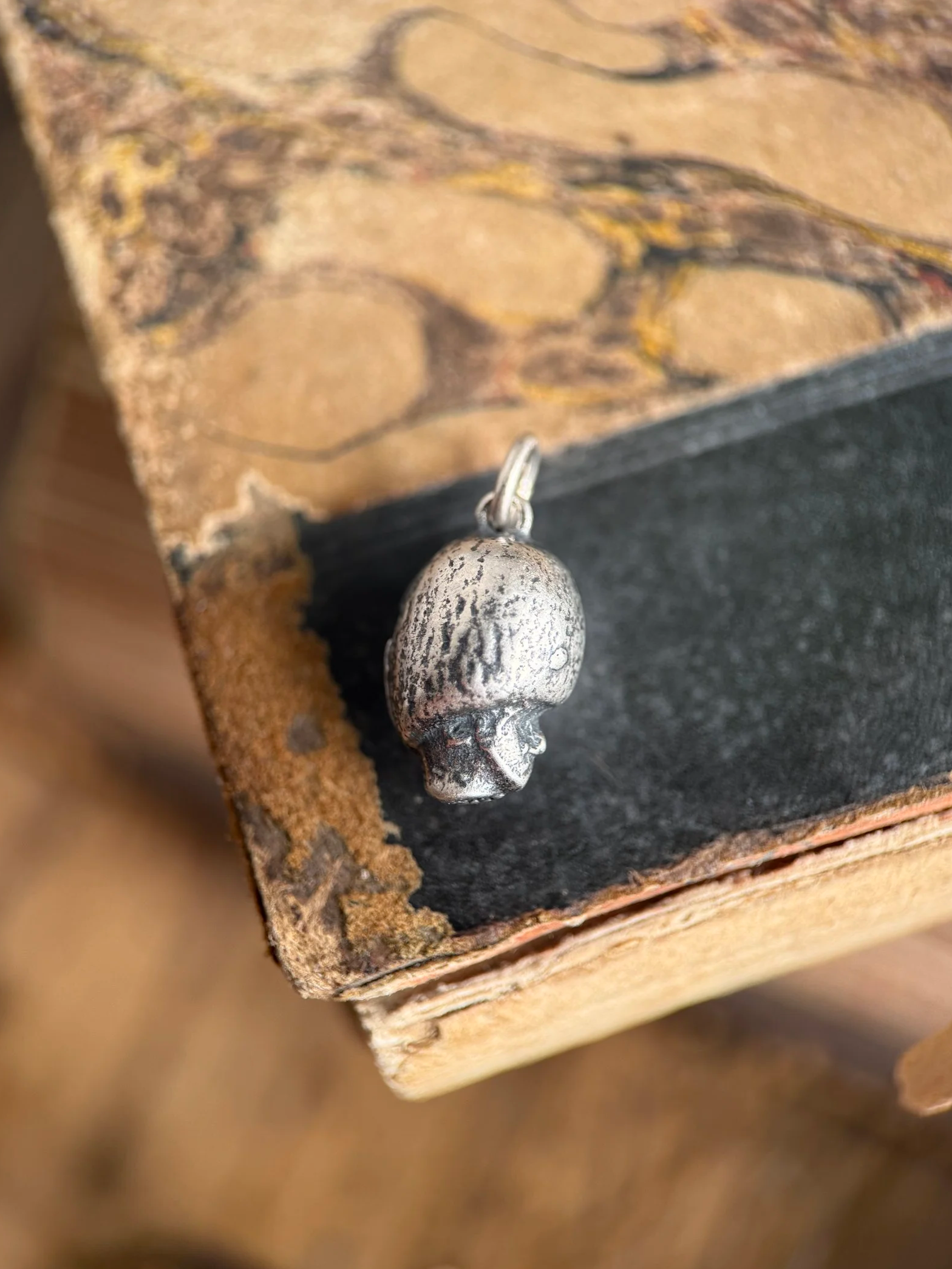 Found Lead Toy Solider Head Charm in Sterling Silver