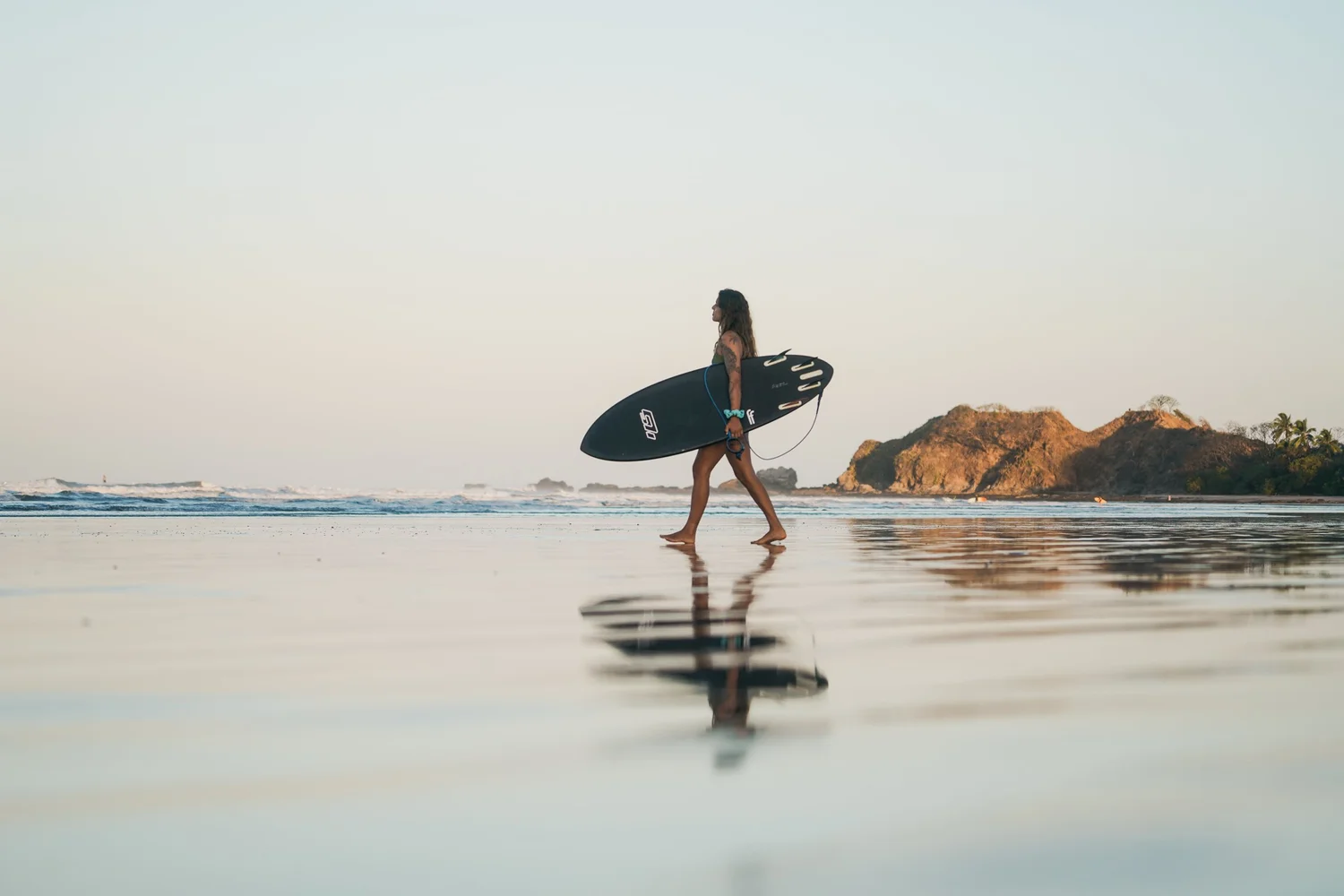 Heading out on Playa Guiones