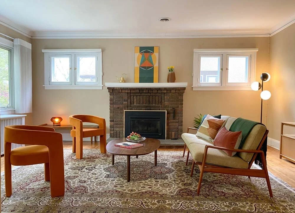 AFTER: Fully staged living room in Minneapolis, MN