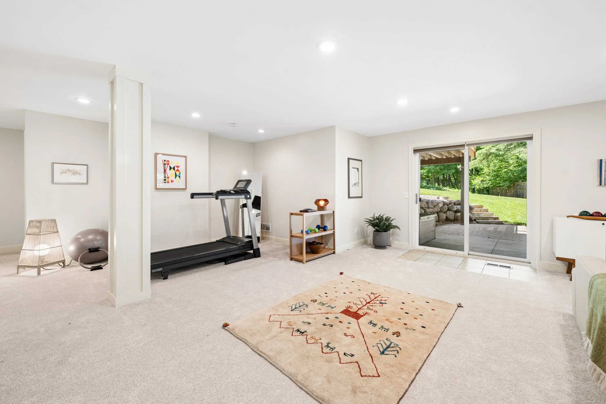 AFTER: fully staged family great room in Wayzata, MN