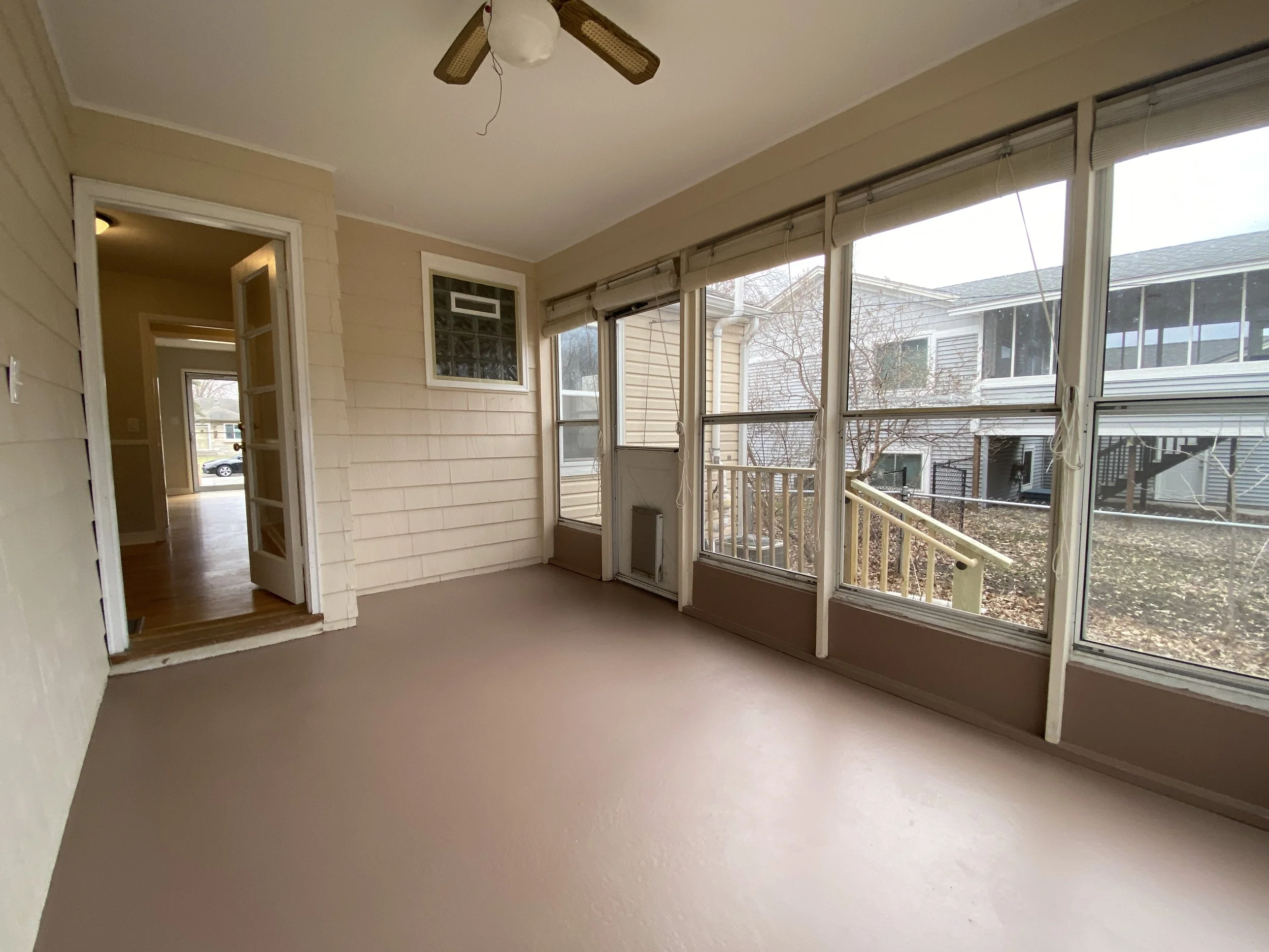 BEFORE: vacant three season porch sun room in Saint Louis Park, MN