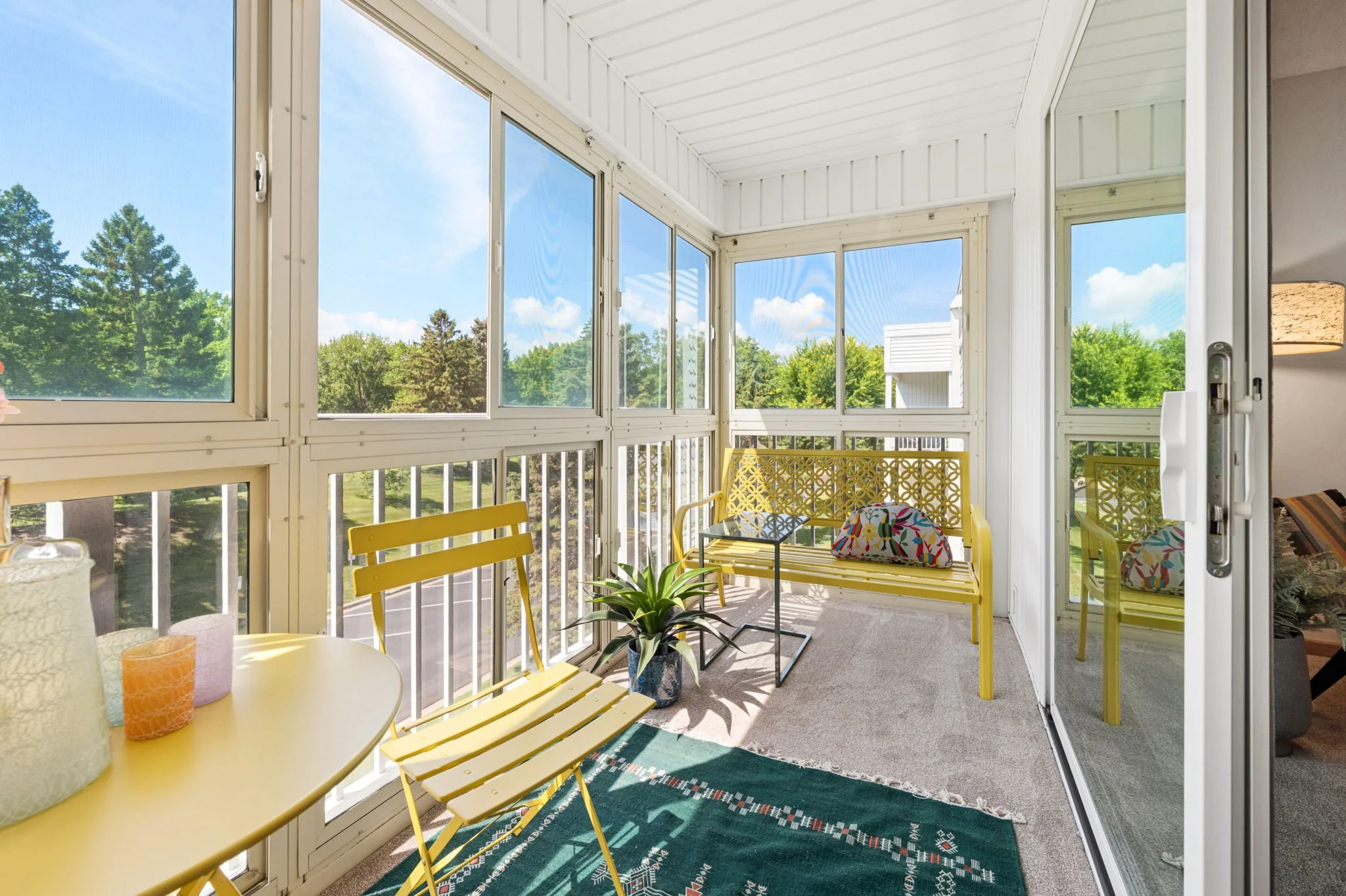 Staged three season porch in Little Canada, MN